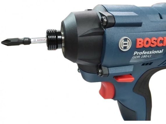 Шуруповерт ударный Bosch GDR 180-Li, 2х18 В, 160 Нм, 1/4', 1.1кг, кейс (0.601.9G5.123) | Зображення 2