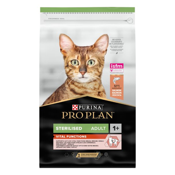 Сухий корм Purina Pro Plan Sterilised Adult 1+ Vital Functions для стерилізованих котів з лососем 10 кг | Зображення 1