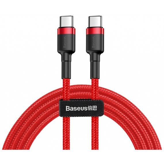 Дата кабель USB-C to USB-C 1.0m USB 3.1 3A red Baseus (CATKLF-G09) | Зображення 1