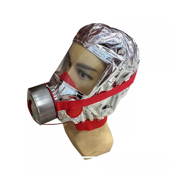 Маска противогаз из алюминиевой фольги, панорамный противогаз Fire mask защита головы от радиации ON-77 | Зображення 9