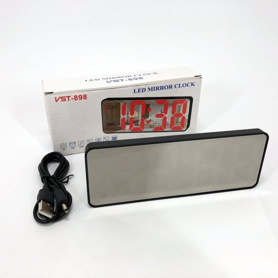 Электронные настольные LED часы от USB VST-898-5 с будильником и термометром, настольные часы light | Зображення 4