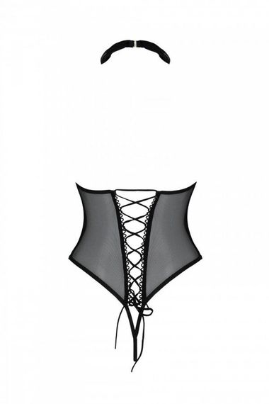 Еротичне боді Passion TRISHA BODY, XXL/XXXL, black, з відкритими чашками | Зображення 3