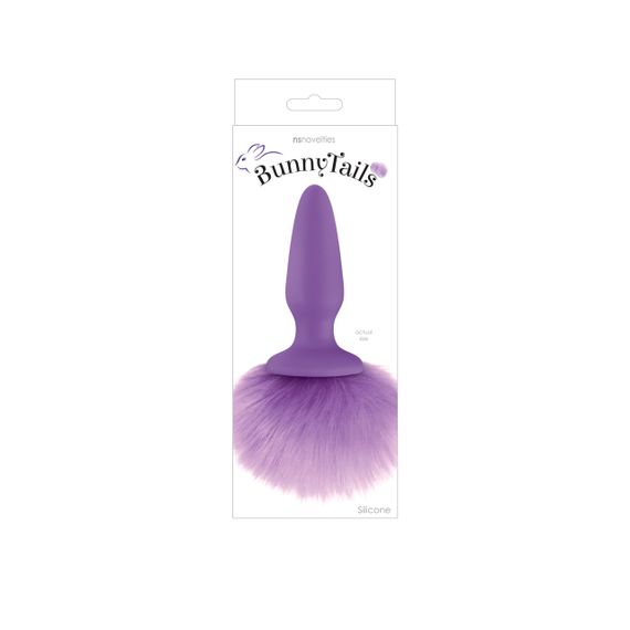 Анальна пробка з м'яким пухнастим хвостом кролика Фіолетова BUNNY TAILS PURPLE | Зображення 1