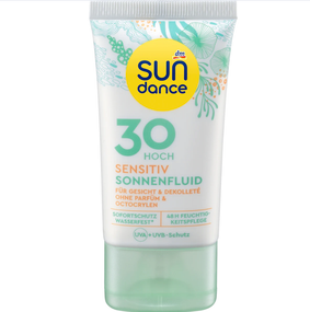 Солнцезащитный флюид для чувствительной кожи лица SUNDANCE Sonnenfluid Gesicht sensitiv, SPF 30