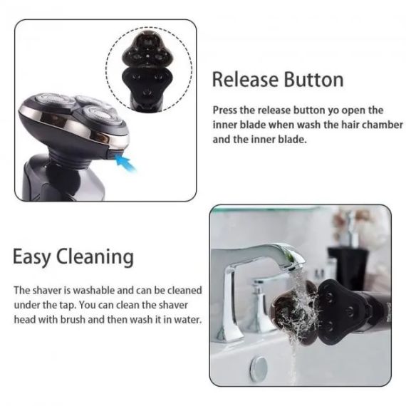 Бритва Електрична на 3 плаваючі головки DSP 60017 Роторна Електробритва чоловіча для вологого та сухого гоління | Зображення 6
