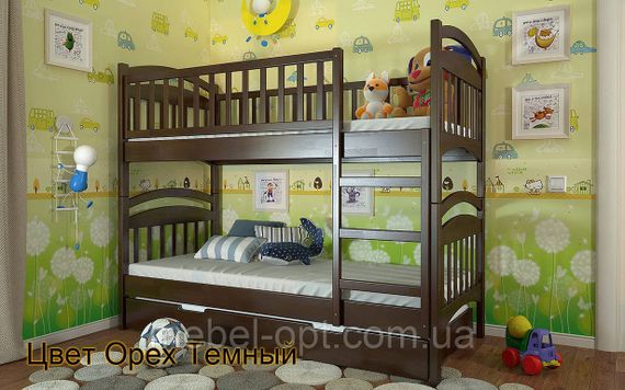 Двоярусне Дерев'яне ліжко Смайл 80х190 см Arbor Drev | Зображення 4