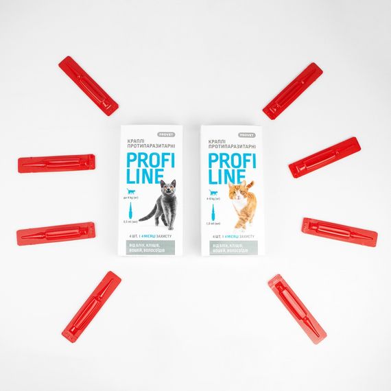Краплі Provet PROFILINE для котів до 4 кг інсектоакарицид 4 піпетки по 0,5 мл | Зображення 4