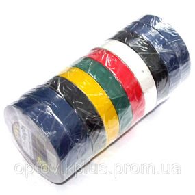 Ізолента ПВХ RUGBY 50м асорті (упаковка 10 шт)