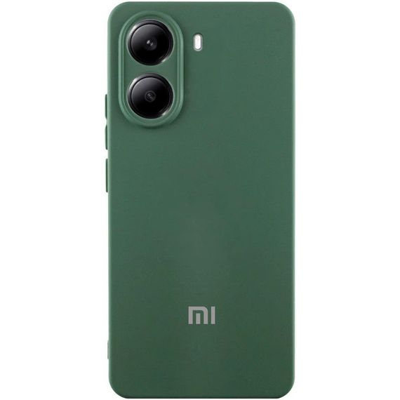 Чехол Silicone Cover Lakshmi Full Camera (AA) with logo для Xiaomi Poco X7 Pro Зеленый / Dark green