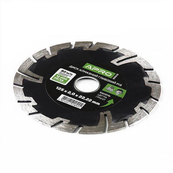 Диск для бетону 125х2,0 мм (22-24%) Глибокий Різ APRO 8300481 | Зображення 1