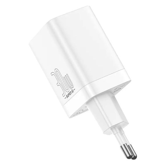 МЗП Baseus Super Si Pro Quick Charger 30W (1USB-A/1C) (CCSUPP-E) White | Зображення 1