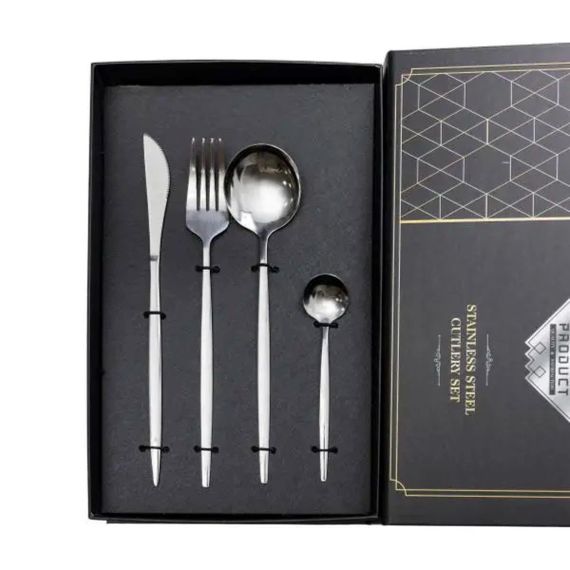 Набор столовых приборов 24 предмета набор ложек вилок и ножей на 6 персон Серебристый HP-20-42 | Зображення 2