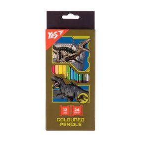 Набір кольорових олівців YES Jurassic World Haki 290748 24 кольори 12 шт