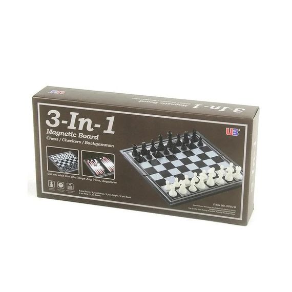 Набор настольных игр "Магнитные шахматы 3 в 1" 48812 нарды, шашки 32х32 см