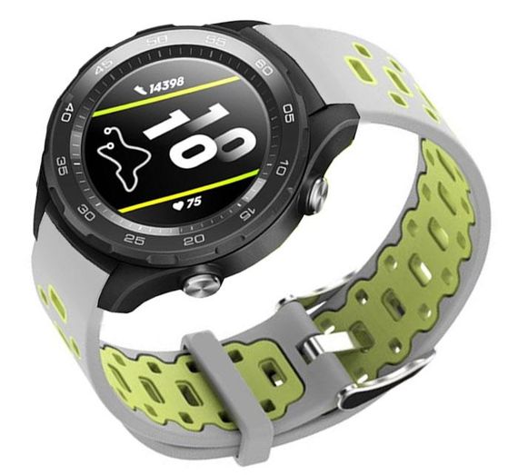 Спортивний ремінець Primo Perfor Classic для годинника Huawei Watch 2 - Grey&Green | Зображення 1