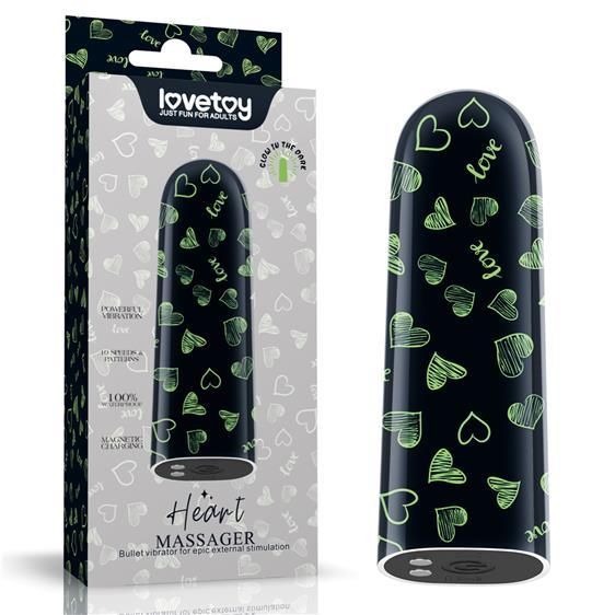 Вибропуля - Rechargeable Glow-in-the-dark Heart Massager Sex Aura