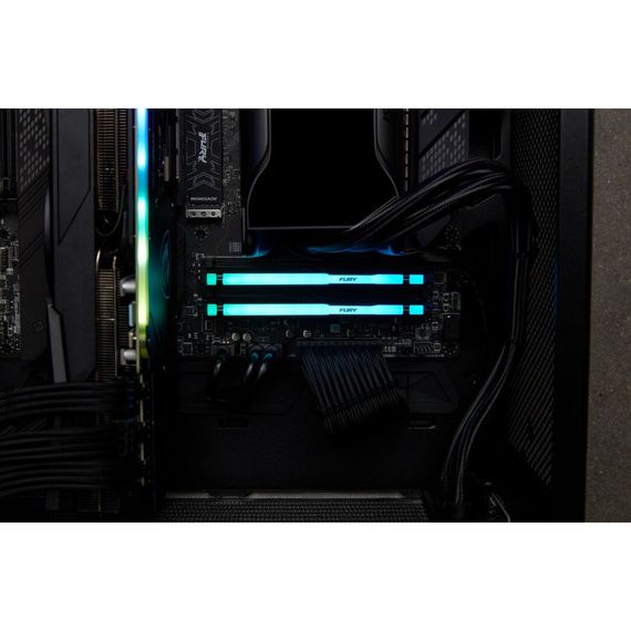 Модуль пам'яті для комп'ютера DDR5 32GB 5200 MHz Beast RGB Kingston Fury (ex.HyperX) (KF552C40BBA-32) | Зображення 9