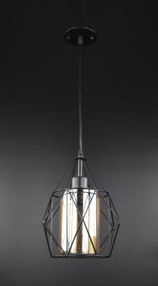 Люстра підвісна LOFT на 1 лампочку 26186 Чорний 35-110х21х21 см.