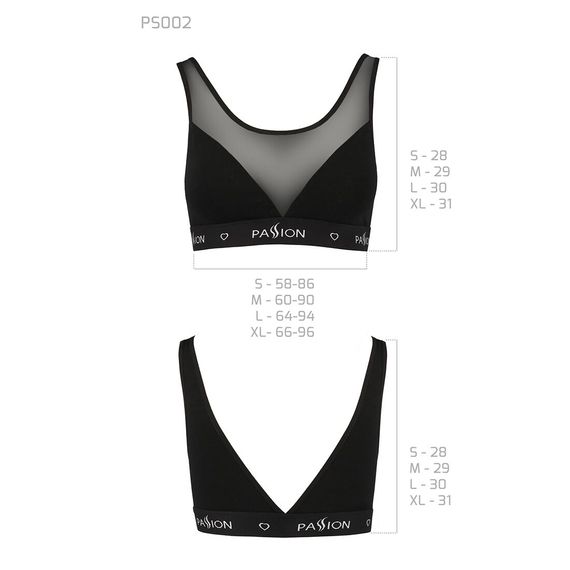 Топ з прозорою вставкою Passion PS002 TOP M, black | Зображення 5