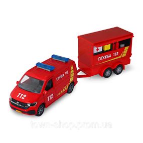 Игровой набор - Volkswagen Служба 112 (с прицепом)