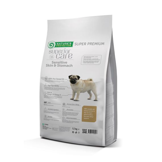 Nature's Protection Superior Care Sensitive Skin&Stomach Adult Small Breeds Сухий корм для собак з чутливим травленням та проблемною шкірою 1.5 кг | Зображення 1