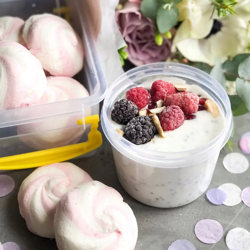 67і  Кругла ємність 0,3 л. (індиго кришка) | Зображення 1