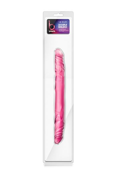 Подвійний фалоімітатор B YOURS 14inch DOUBLE DILDO PINK, Рожевий, Розмір посилки : 11,50 х 68,00 х 3,00 | Зображення 1