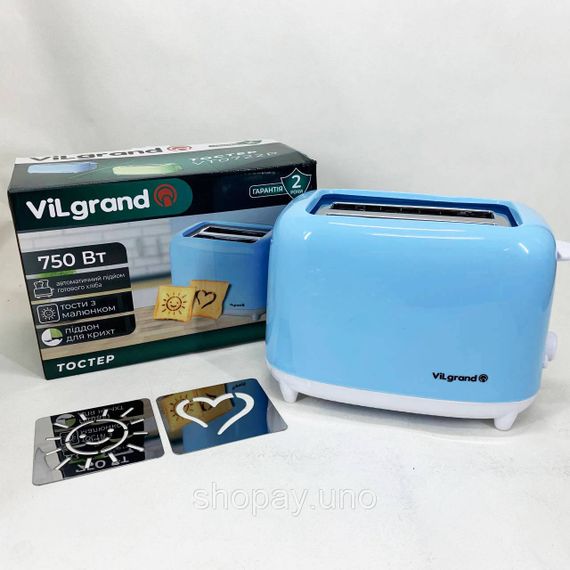 Тостер для дома и офиса VILGRAND, Электрический тостер для поджаривания хлеба Тостерница кухни PU-89 | Зображення 5