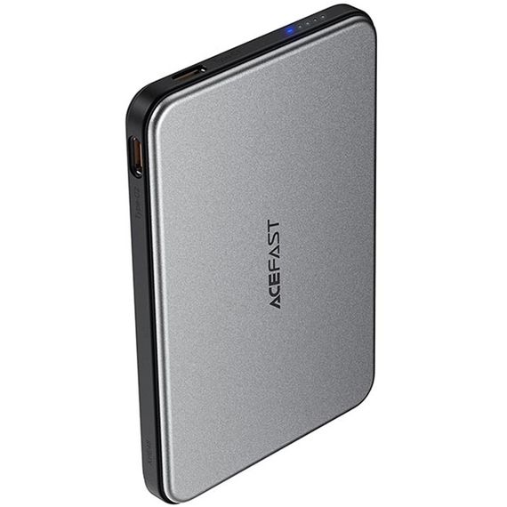 Портативное ЗУ Power Bank Acefast M30 PD20W с БЗУ with cable 5000 mAh Black | Зображення 2