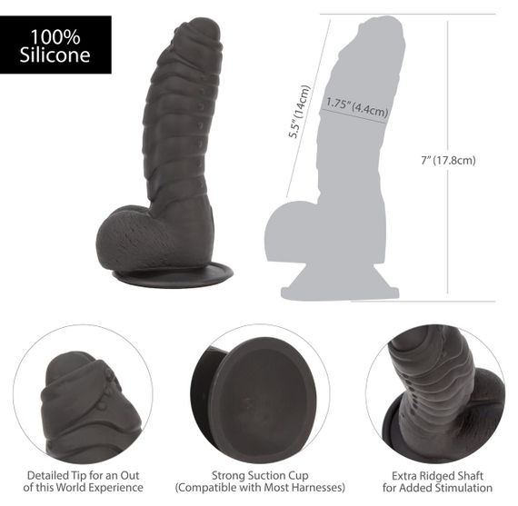 Фалоімітатор ADDICTION Ben 7" Dildo With Balls Black, віброкуля в подарунок sexstyle | Зображення 3