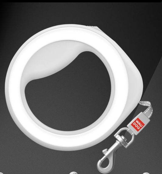 Рулетка Waudog Белая XS-M до 40кг 2.9м светоотражающая лента  Collar | Зображення 1