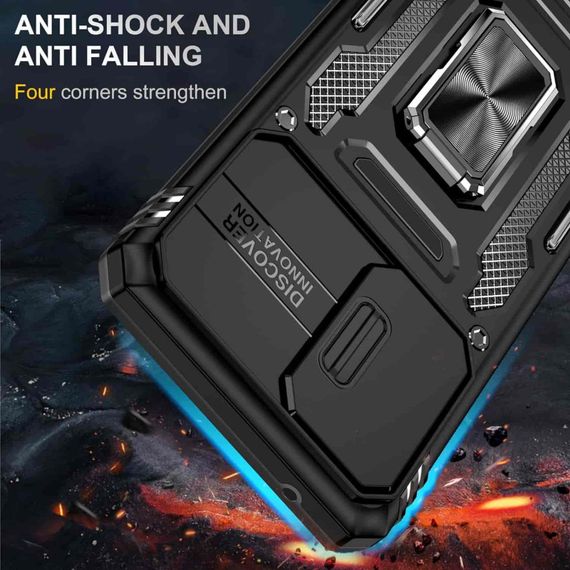 Ударостійкий чохол Camshield Army Ring для Samsung Galaxy A13 4G / A04s Чорний / Black | Зображення 2