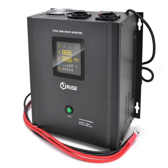 ДБЖ з правильною синусоїдою Europower PSW-EP1000WM12 (700 Вт) 10/20А, настінний, під зовнішню АКБ 12В, Q1 (410*330*278) 9, 15 кг