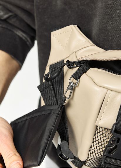 Большая мужская сумка бананка Sambag DynamicDart серая 38 × 21 × 7 см (80411130m) | Зображення 7