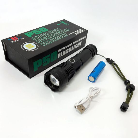 Ручной светильник с мощным лучом POLICE BL-X71-P50, Карманный тактический фонарик QP-36 | Зображення 9