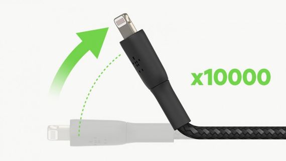 Кабель Belkin USB-A - Lightning, BRAIDED, 2m, black (CAA002BT2MBK) | Зображення 1