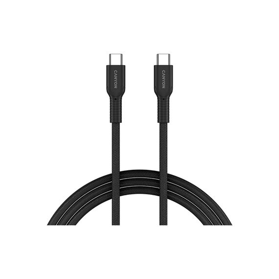 Дата кабель USB-C to USB-C 1.0m OnWire 60CL C-C 60W COLOR Braided 1m Black Canyon (CND-CCAP60AB10B)