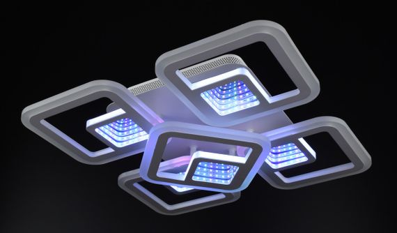 Люстра світлодіодна стельова LED світильник для квартири на стелю лед з пультом 26023 Білий 10х40х40 см. | Зображення 5