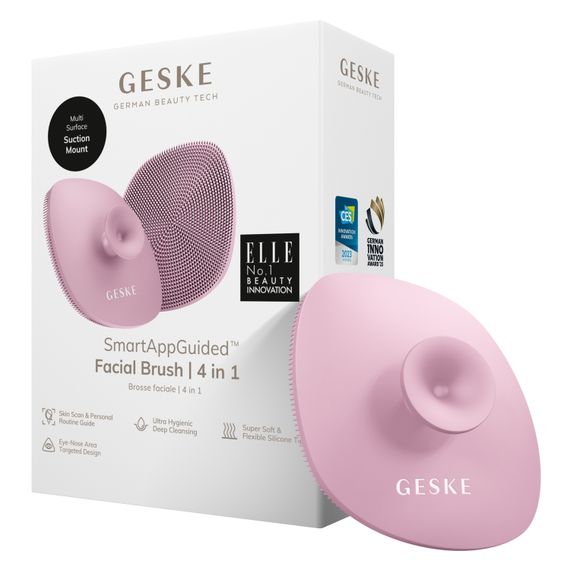 Щітка для обличчя GESKE Facial Brush 4в1 з тримачем pink
