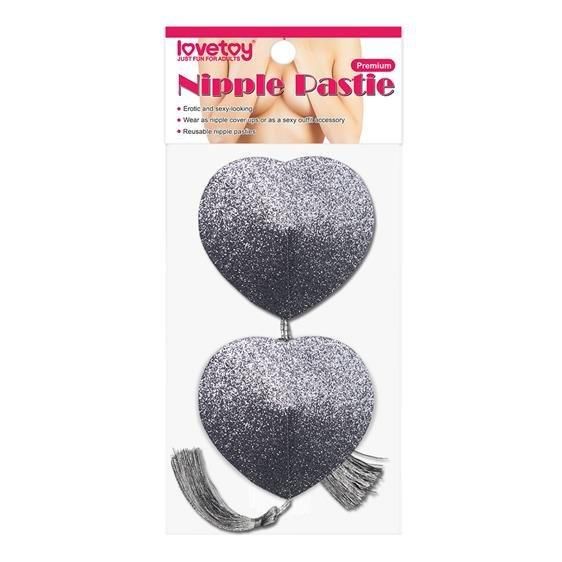 Пестисы - Reusable Glitter Heart Tassel Nipple Pasties Sex Aura