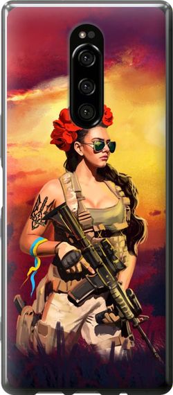 Чехол на Sony Xperia 1 J9110 Украинка с оружием "5316u-1760-17620"