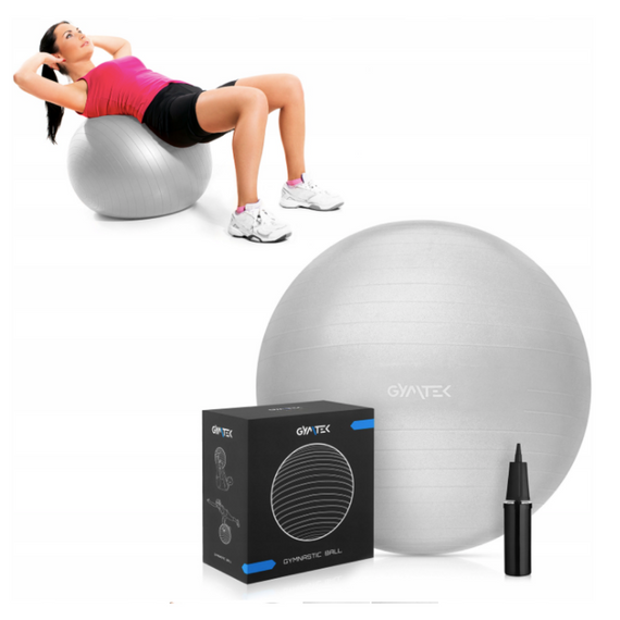 Фітбол Queenfit 65см сірий + насос | Зображення 3