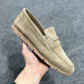 Замшеві чоловічі лофери Luciano Bellini Бежевий розмір 42