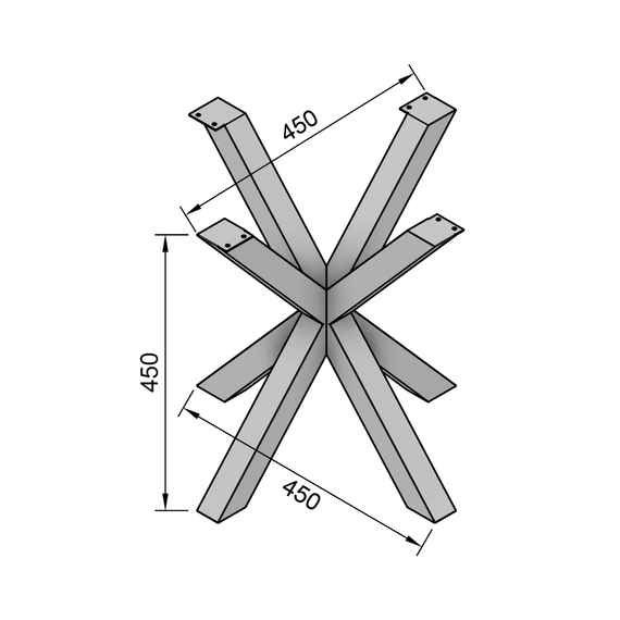 Каркас для журнального столу з металу 450×450mm, H=450mm Золото | Зображення 7