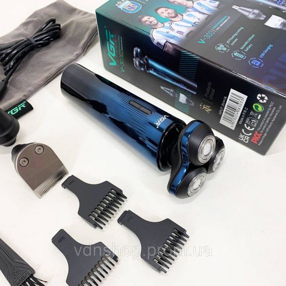 Професійна електробритва з насадками VGR, Професійна бритва з акумулятором, Хороша бритва портативна JN-76 | Зображення 1