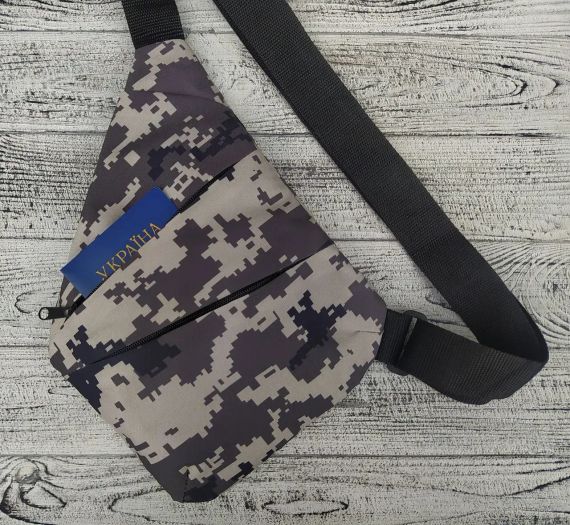 Чоловіча сумка месенджер через плече Cross Body 4634 міні рюкзак антизлодій для телефону ключів та документів Камуфляж | Зображення 2