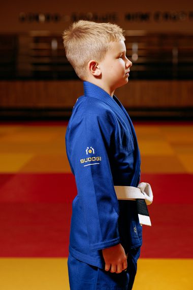 Синє дитяче кімоно для хлопчиків, джиу-джитсу, TM BUDOGI, зріст 130 см, щільність 350 гр/м.кв. | Зображення 3
