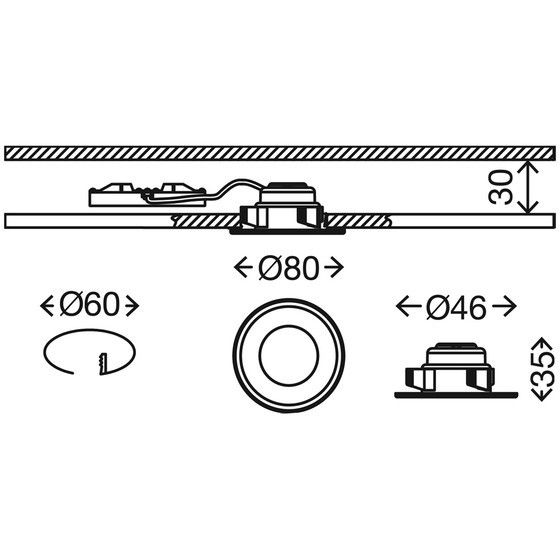 Светильники встраиваемый для ванной комнаты ATTACH LED/4.5W/230V IP44, Briloner 7257-036 | Зображення 2