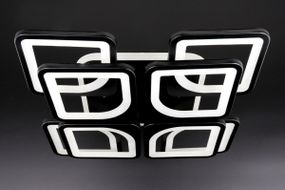 Люстра світлодіодна стельова LED світильник для квартири на стелю лед з пультом 25751 Чорний 11х43х43 см.