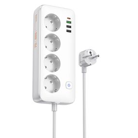 Удлинитель Hoco AC22 Sunlight (PD30W/1C/3A/4xSocket) (1.5m) White